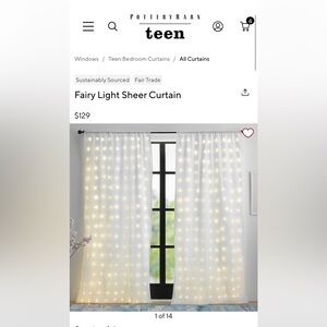 Pottery Barn Teen Illuminated Sheer Curtain